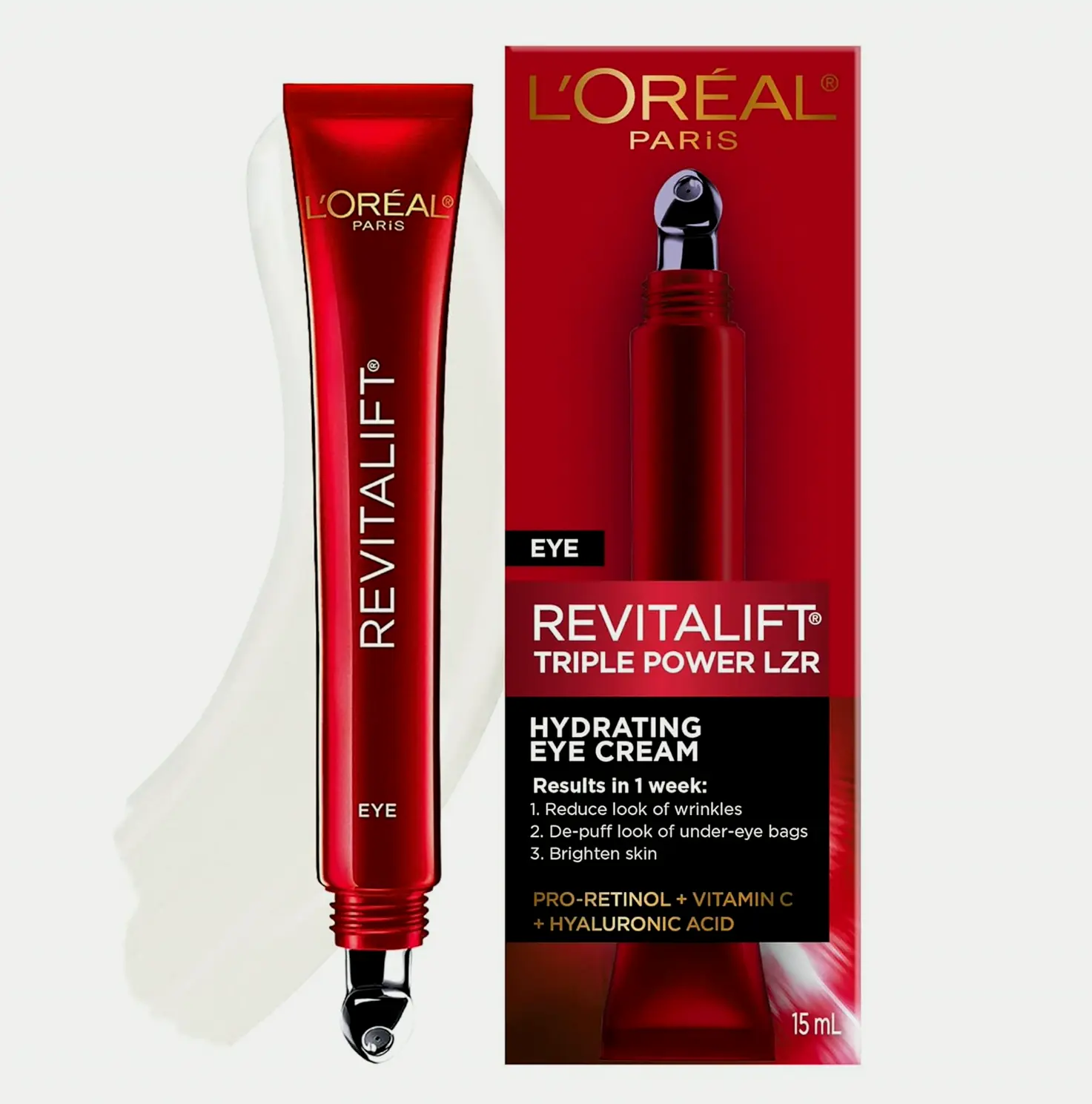 LOreal Parisian Revive Triple Power Anti-Aging Eye Cream, Half oz.