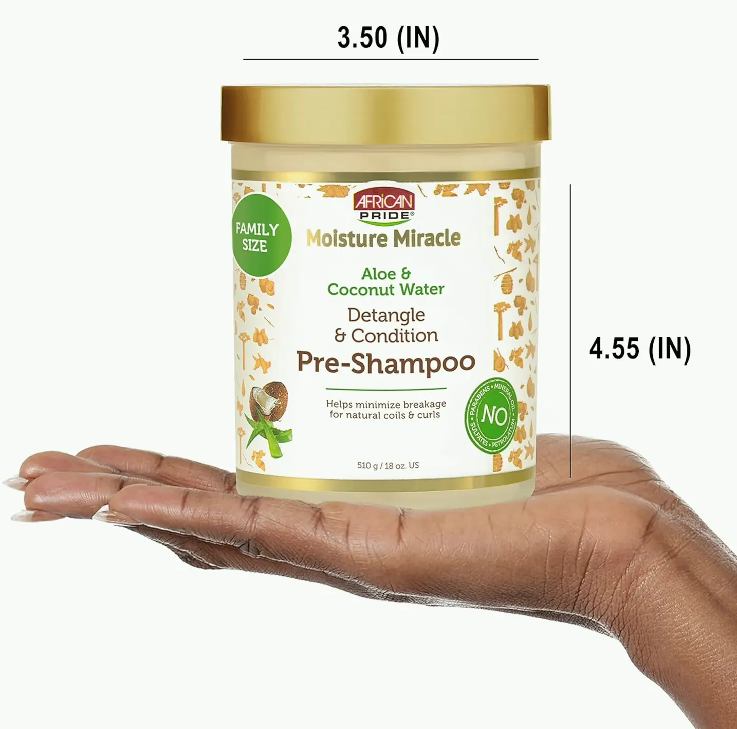 Afro Moisture Miracle Pre-Shampoo using Aloe and Coconut Water - 18 ounces