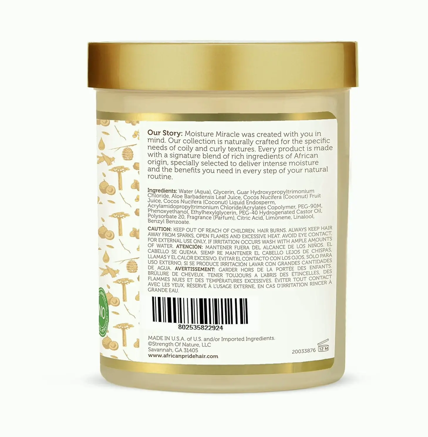 Afro Moisture Miracle Pre-Shampoo using Aloe and Coconut Water - 18 ounces
