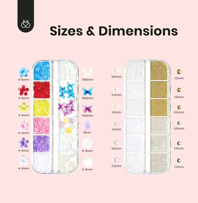 Beetles Brand Flower Nail Charms 2 Boxes