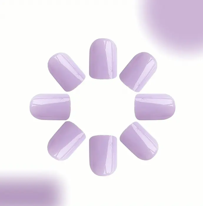 24 Pcs Light Purple Press-On Fingernails