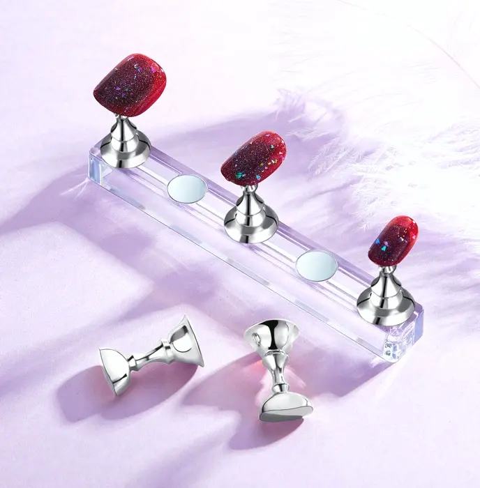 Blulu 2 Sets Acrylic Nail Display Stand