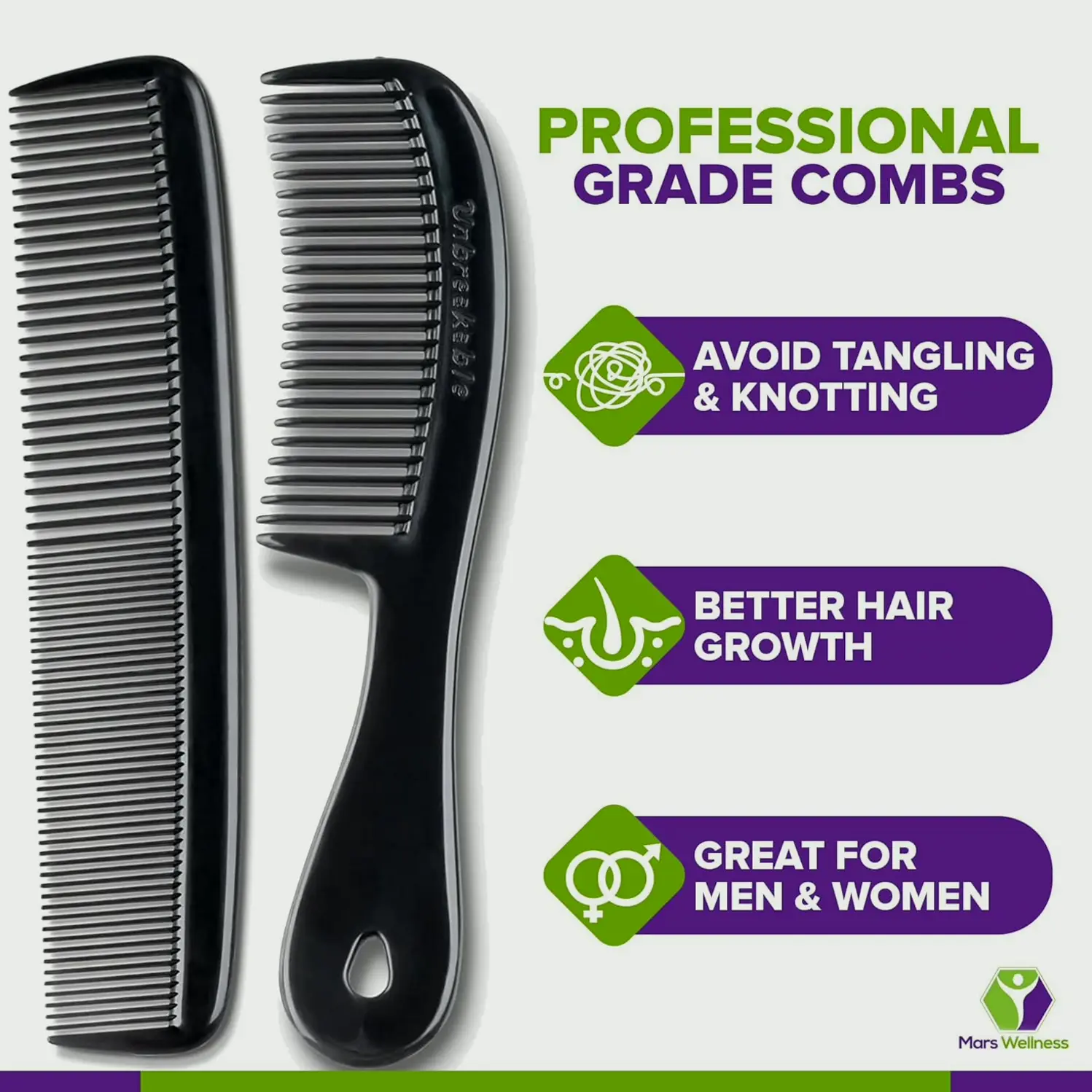 Mars 4-Piece Professional Comb Set - USA Made Styling Combs