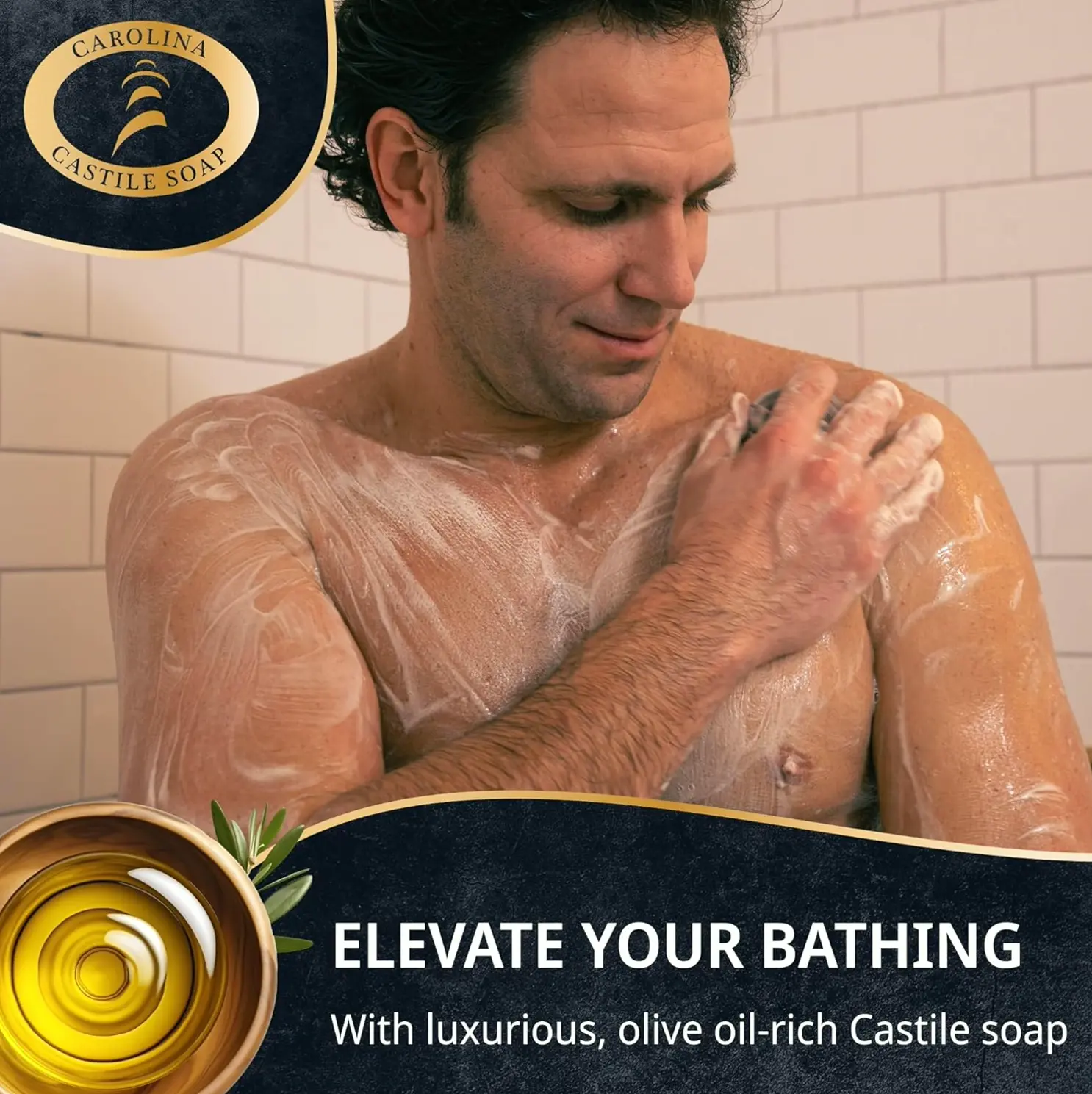 Castile Soap for Guys w/Olive Oil - Eco-Friendly Mens Soap