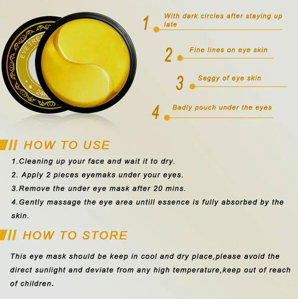 Golden Under Eye Masks Gel Treatment (30)