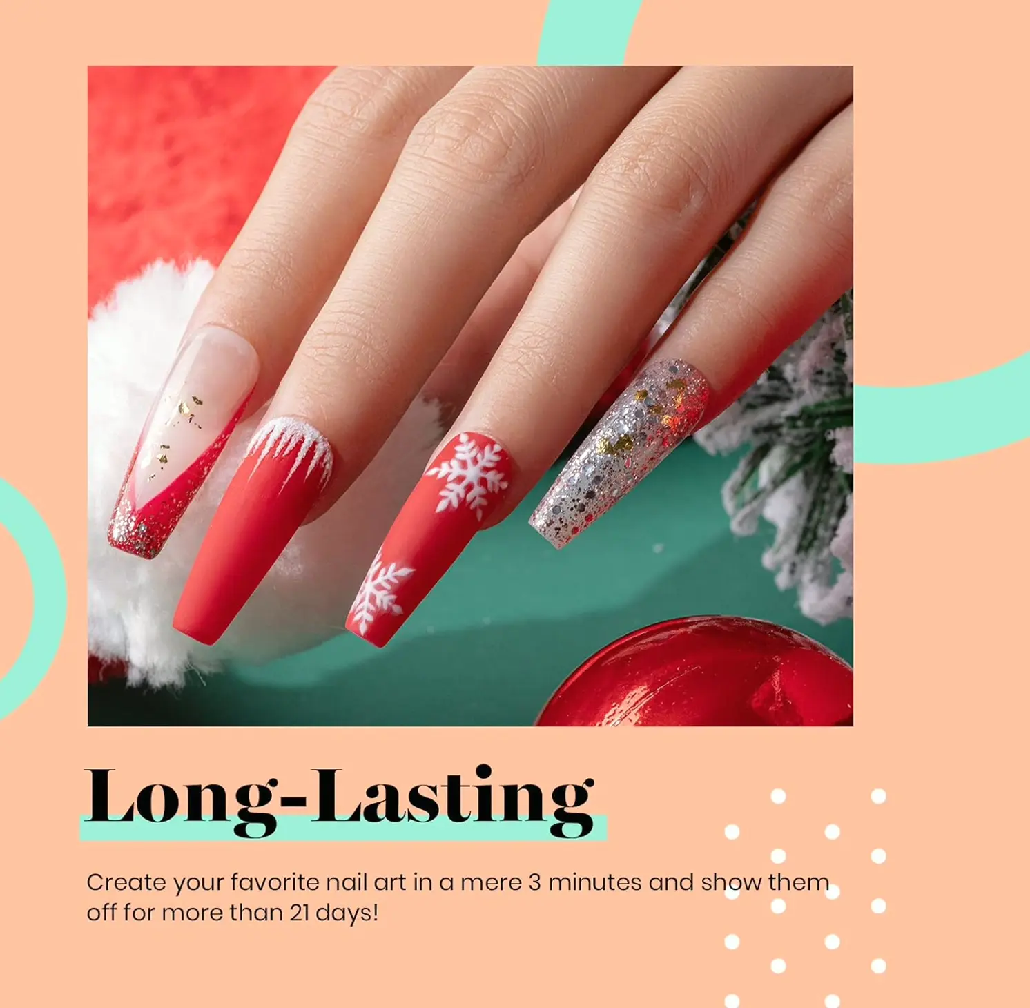 Manicure Transfer Gel Kit - 2 Bottles w/ Decals