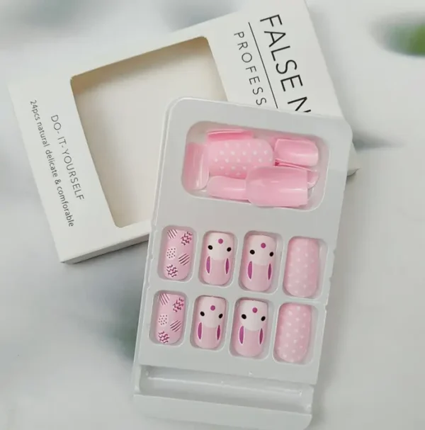 Spring Stick-On Nails Rabbit Pattern - 24 Units