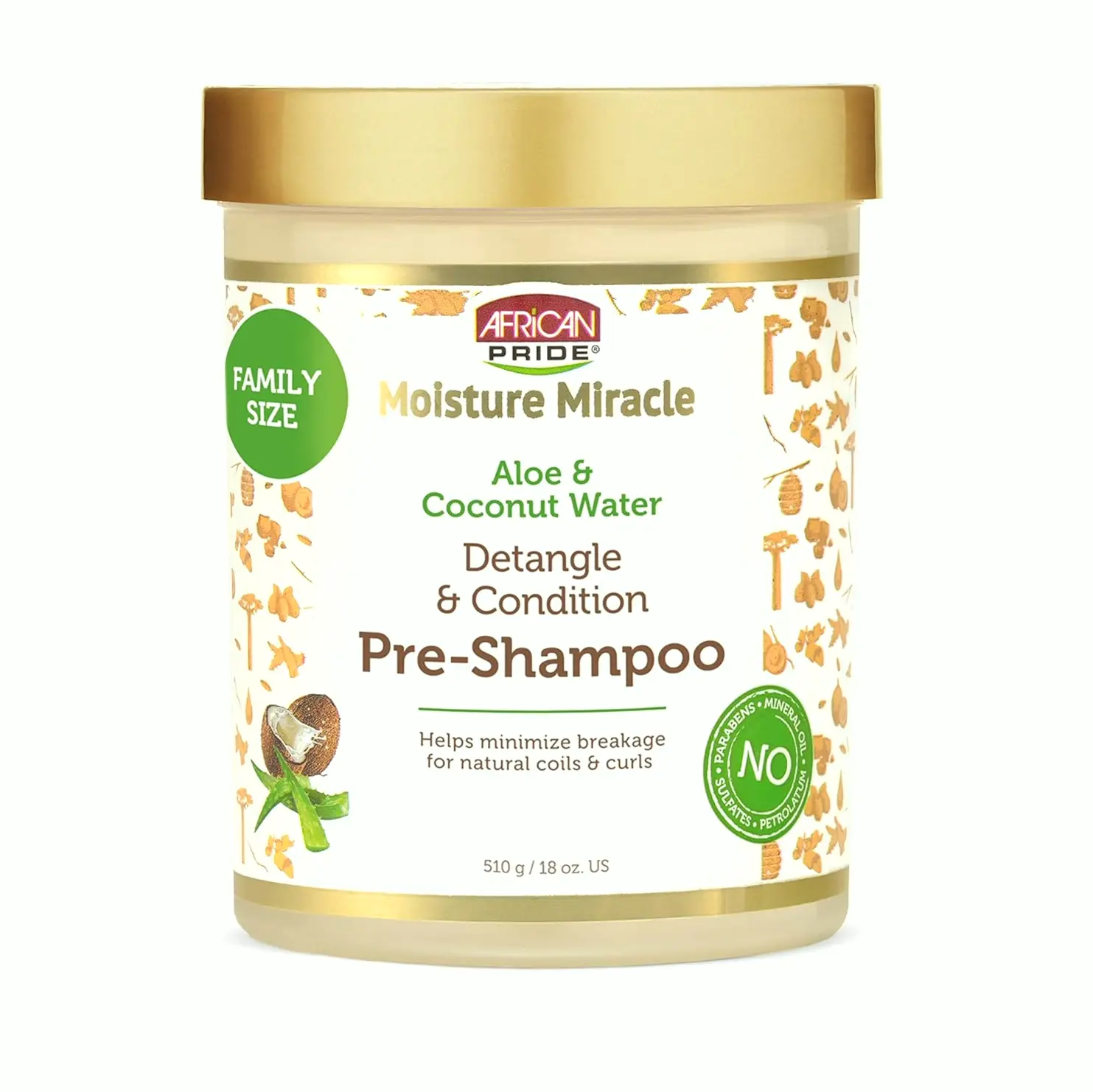 Afro Moisture Miracle Pre-Shampoo using Aloe and Coconut Water - 18 ounces