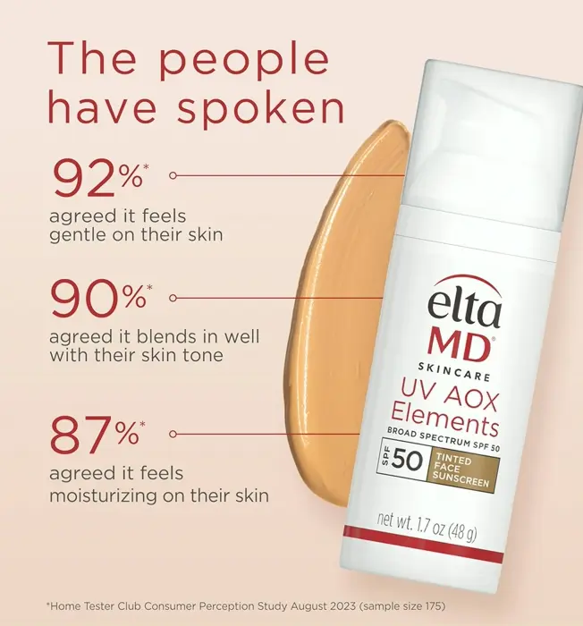 Elta MD UV AOX Tinted Sunscreen, Sun Protection Factor Fifty Pump, 1 7 oz