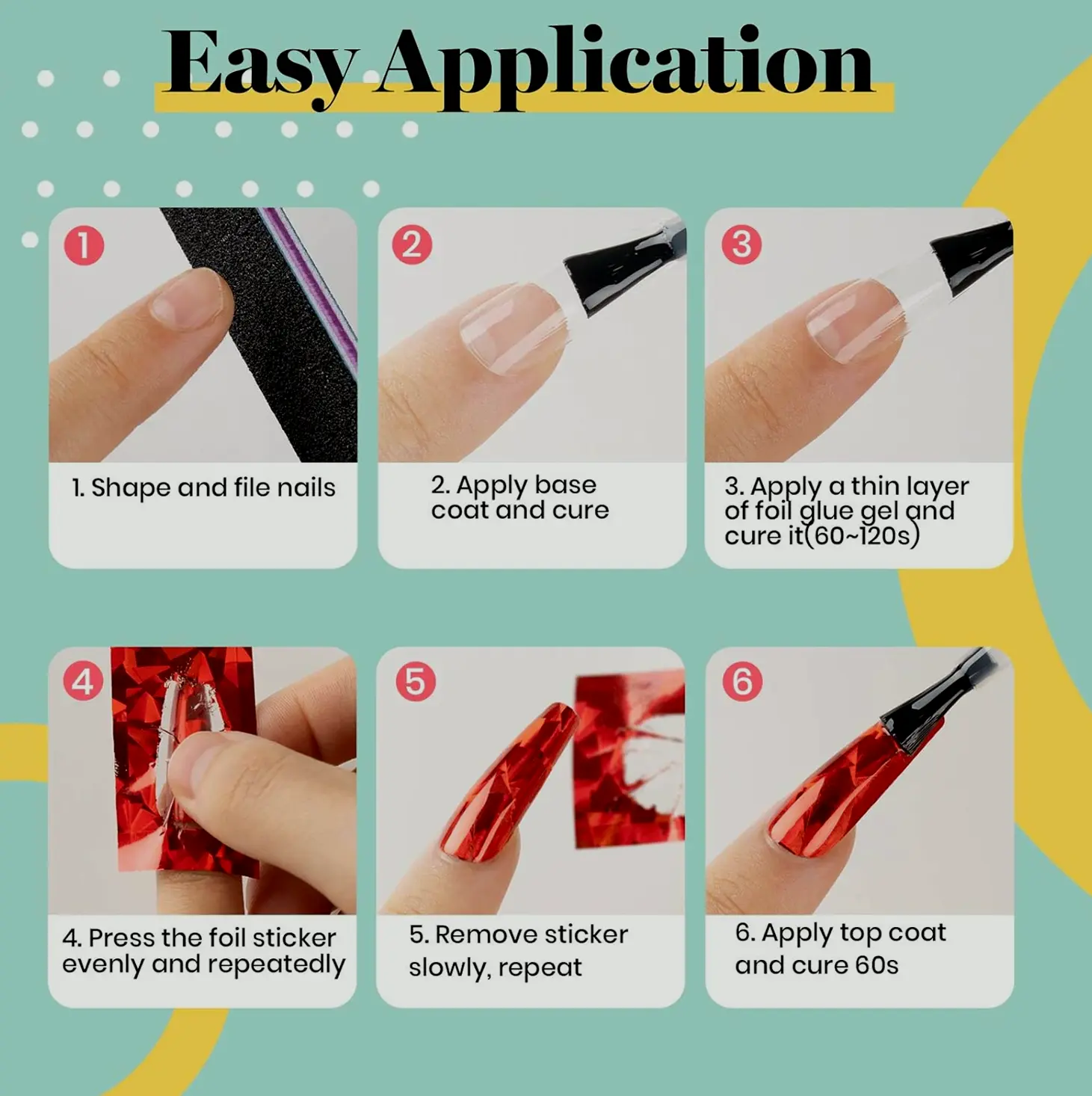 Manicure Transfer Gel Kit - 2 Bottles w/ Decals