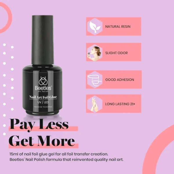 Manicure Transfer Gel Kit - 2 Bottles w/ Decals