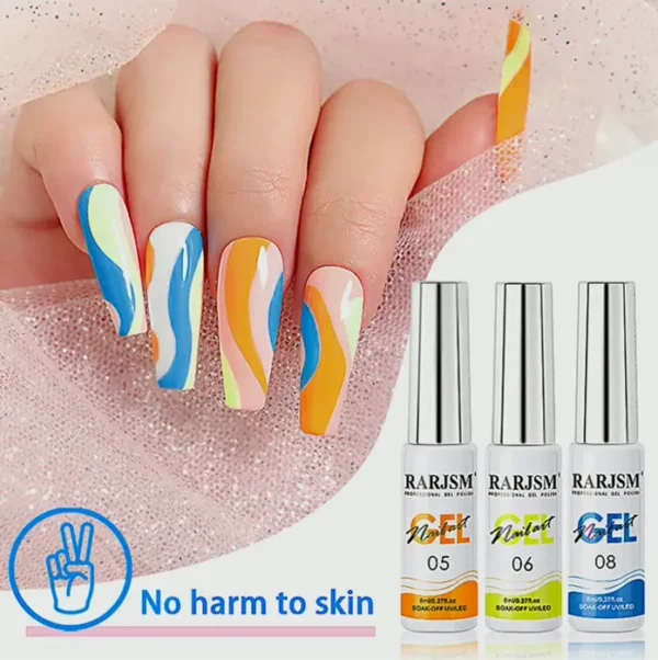 Manicure Polish Kit - 12 Vibrant Colors With Glitter