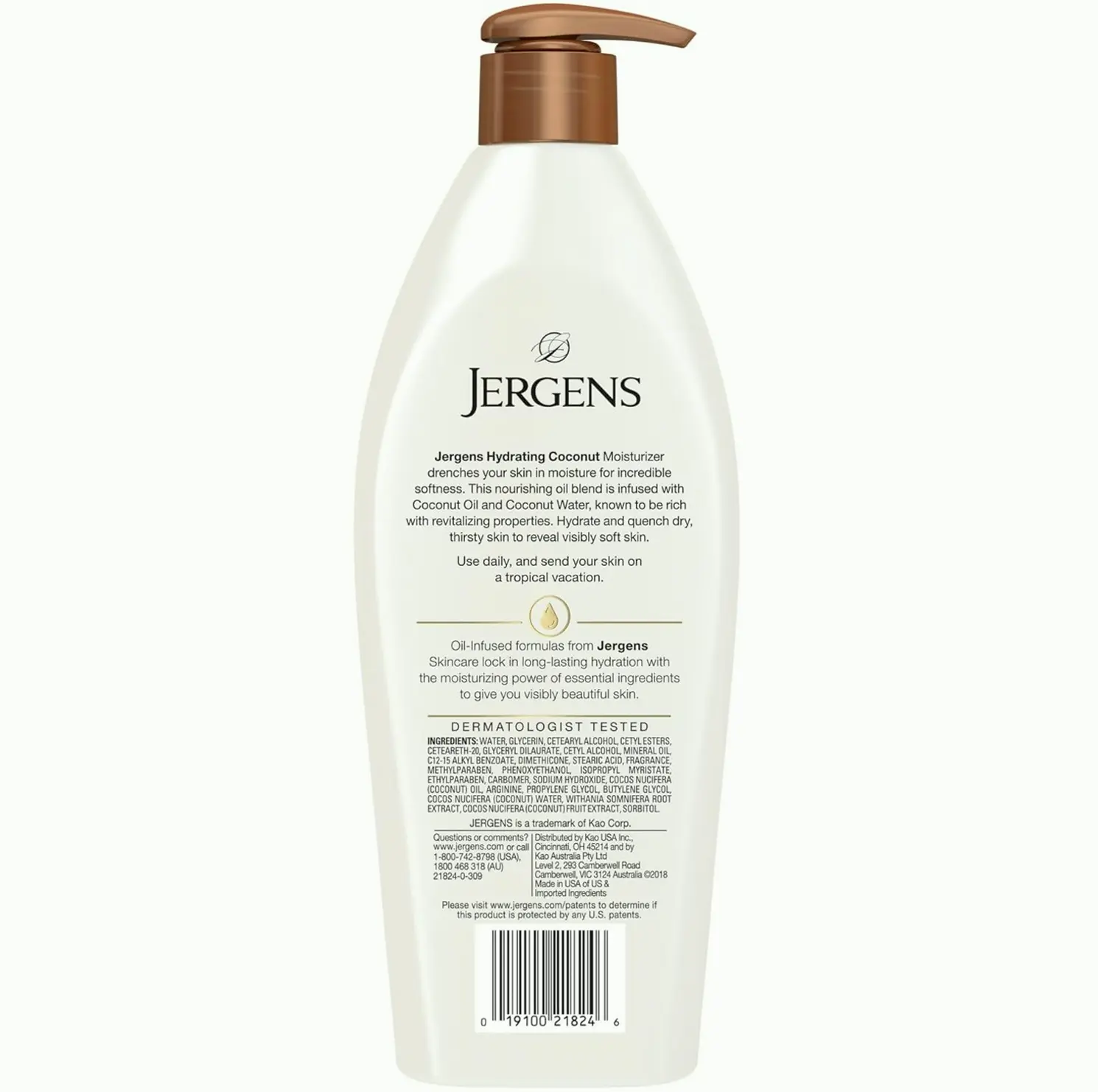 Jergens Coconut Body Lotion, 16.8 Ounce (Pack of 3)