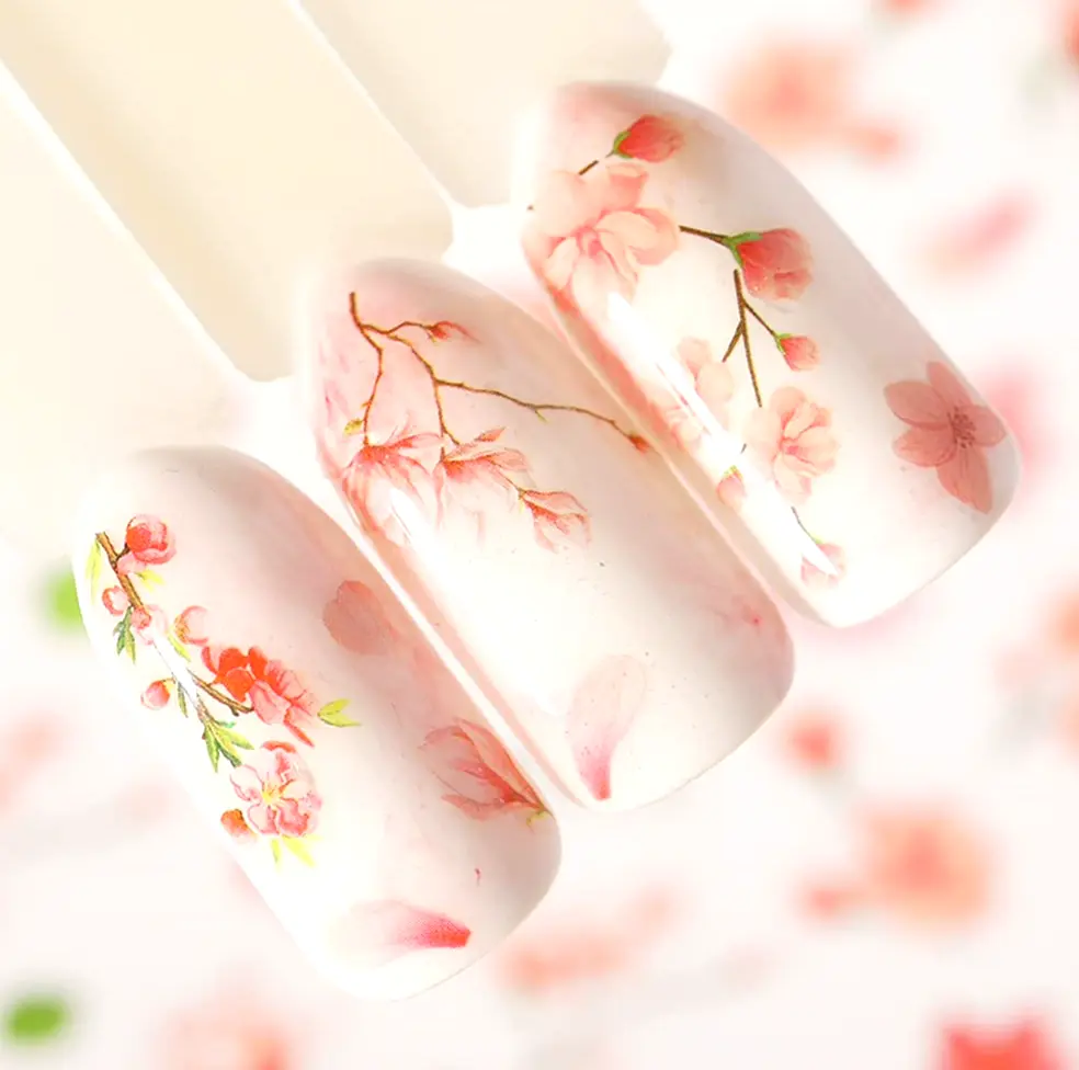 Flower Nail Design Stickers Three-Dimensional Set
