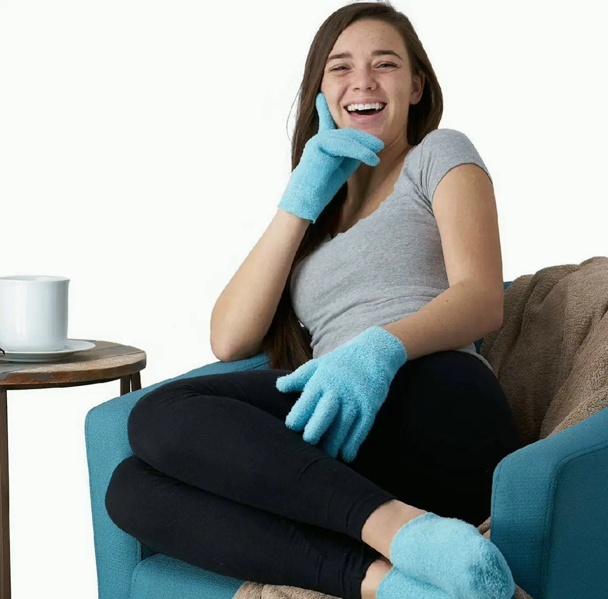 NatraCure Moisturizing Socks and Hand Covers Set for Dry Skin
