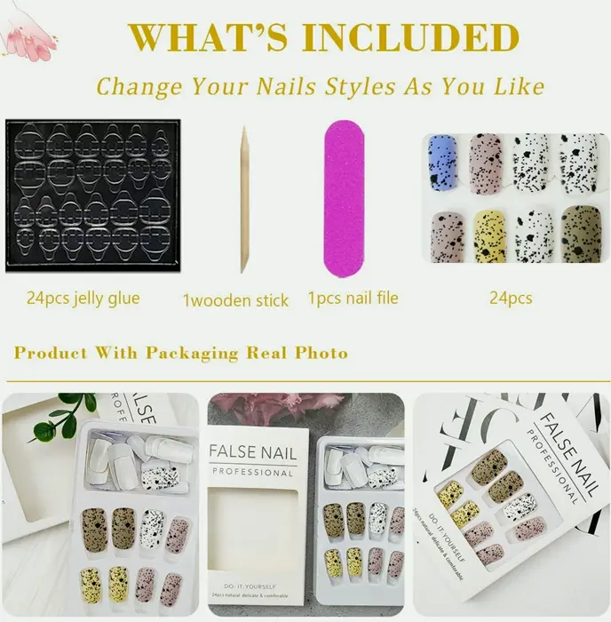 Stylish Easter Glue-On Nails Set for Spring