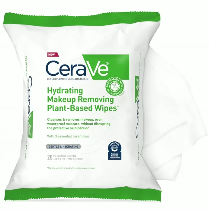 Cera Moisturizing Facial Wipes - Sensitive Skin, Biodegradable