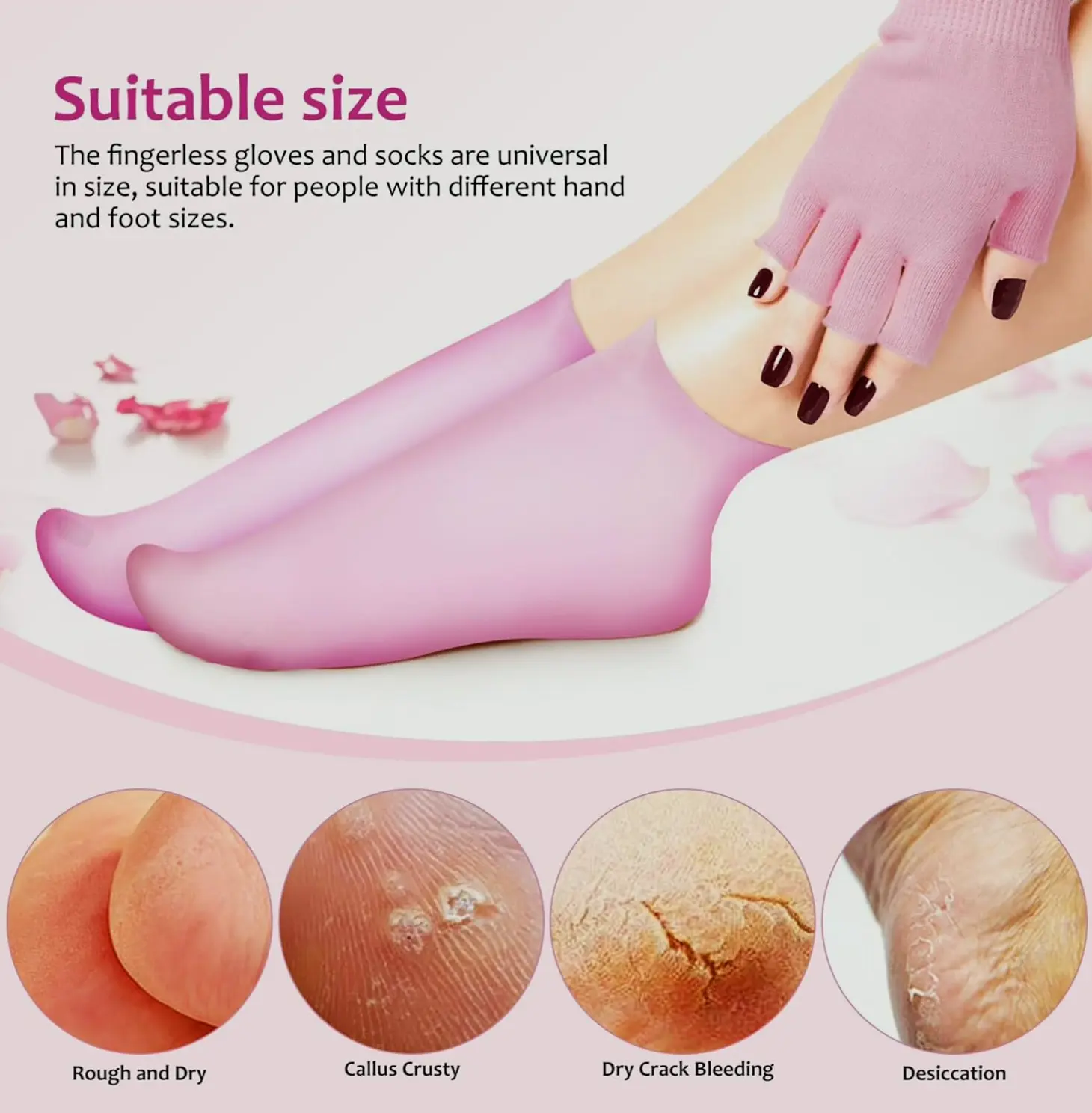 Gel Hydrating Socks Gloves for Cracked Feet