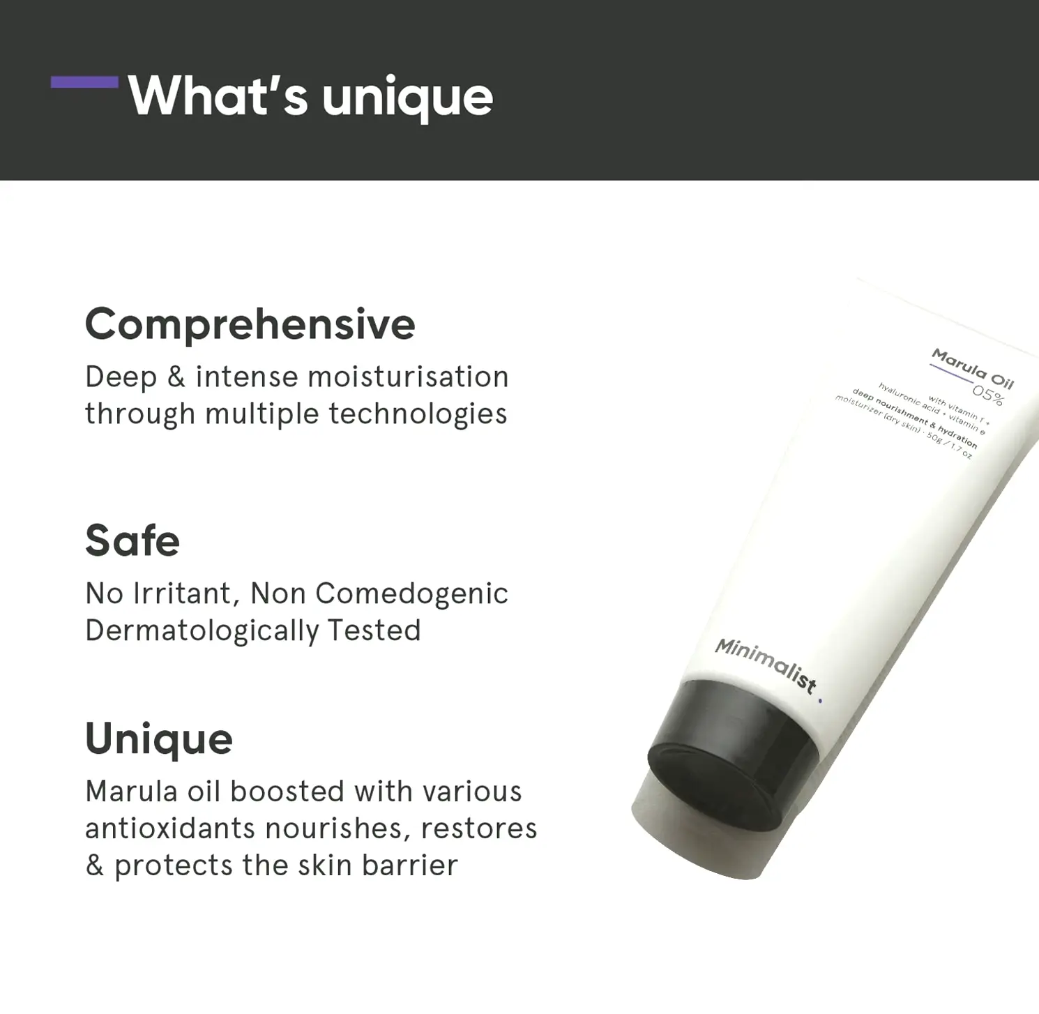 Minimalist 5% Marula Oil Face Moisturizer | Deep Hydration | 1.7 Oz