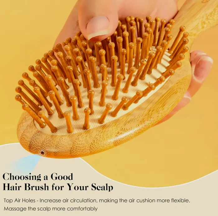 Bamboo Hairbrush for Scalp Massage