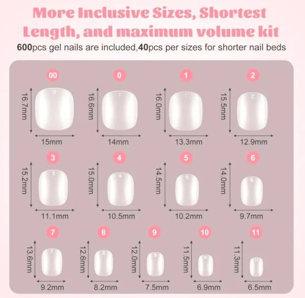 600 Nails Extra Small Round Nail Tips