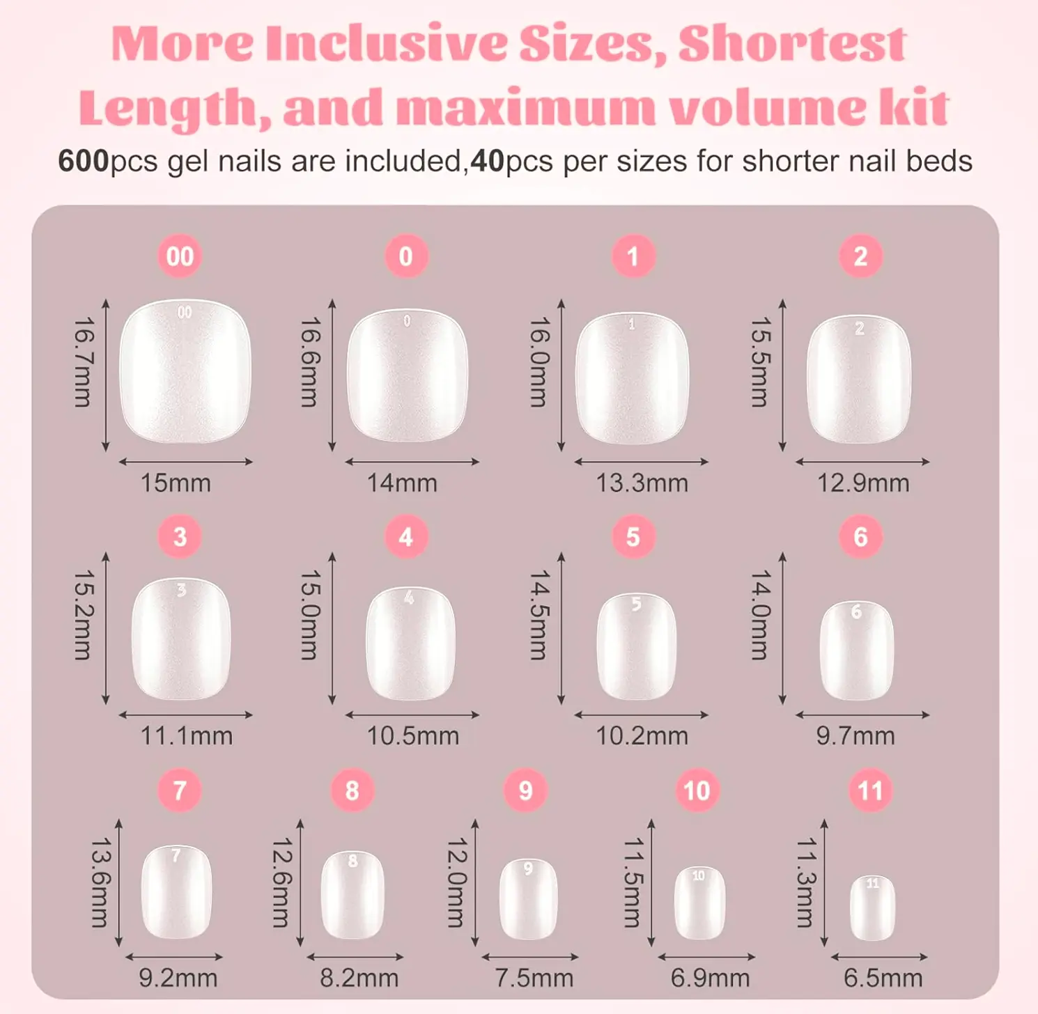 600 Nails Extra Small Round Nail Tips