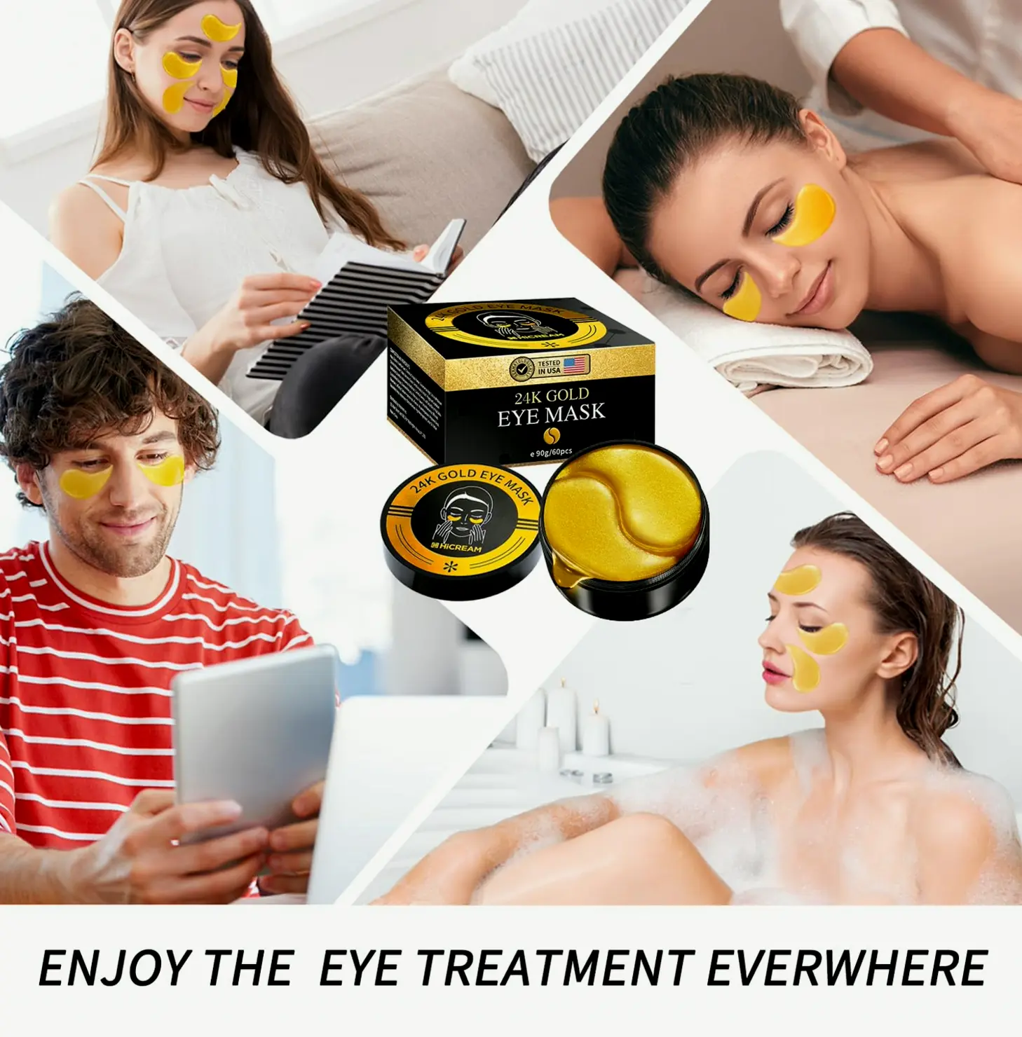 Radiant Shine Under Eye Patches - 60pcs Treatment for Puffy Eyes