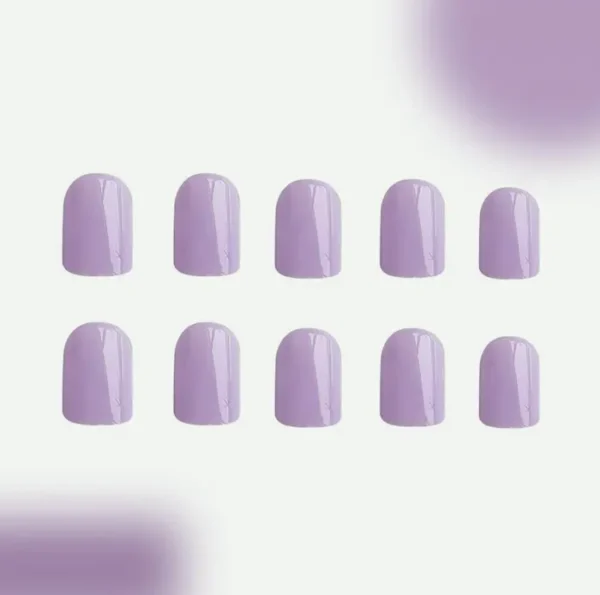 24 Pcs Light Purple Press-On Fingernails