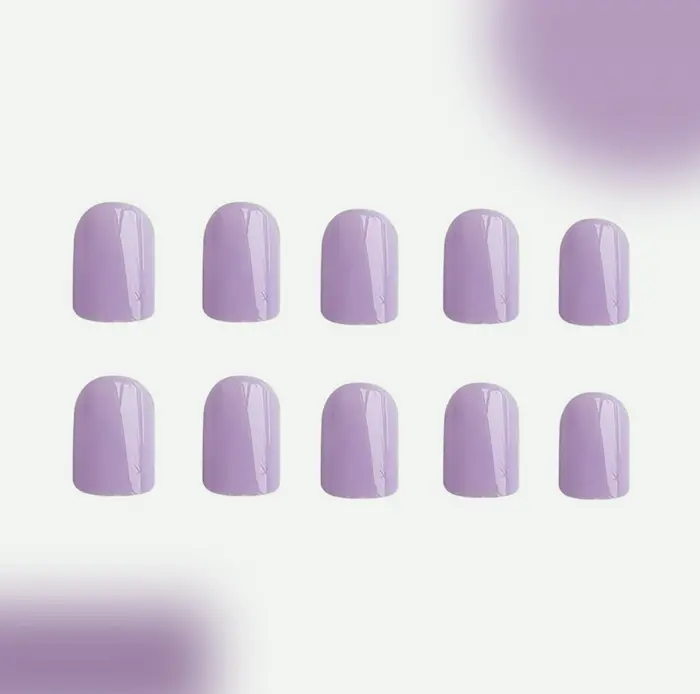 24 Pcs Light Purple Press-On Fingernails