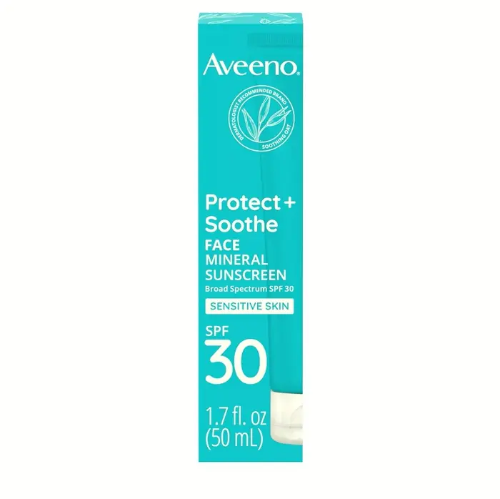 Aveeno Shield + Soothe Face Natural Sunscreen SPF 30, Weightless, Waterproof, 1.7 fl. oz.