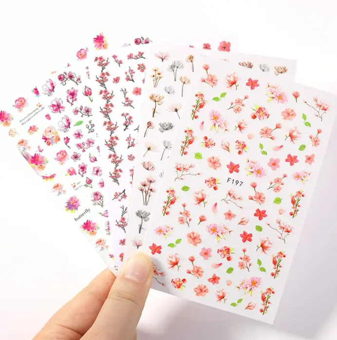 Flower Nail Design Stickers Three-Dimensional Set