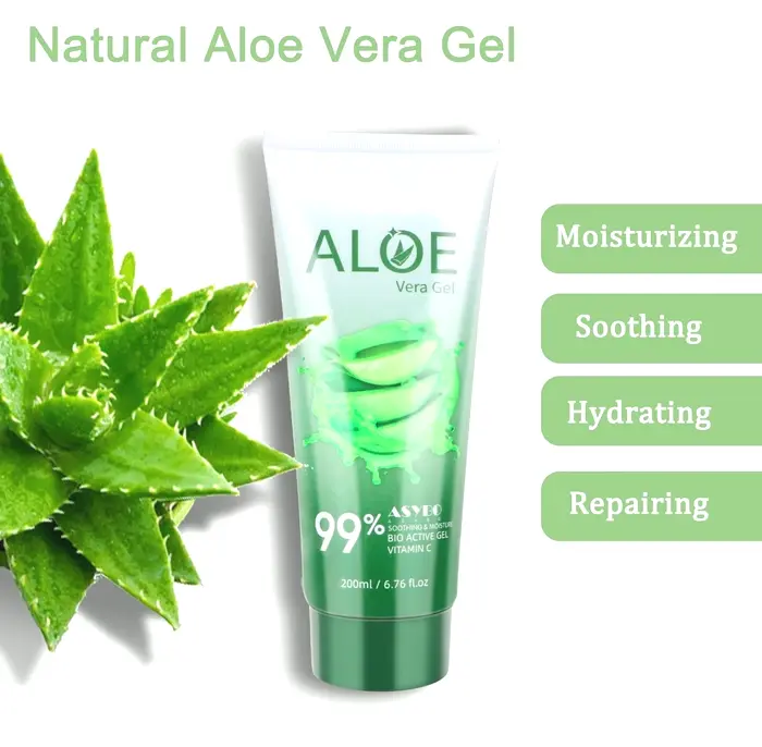 Organic Aloe Vera Gel 200x2 - Moisturizing Aloe Cream for Sunburn