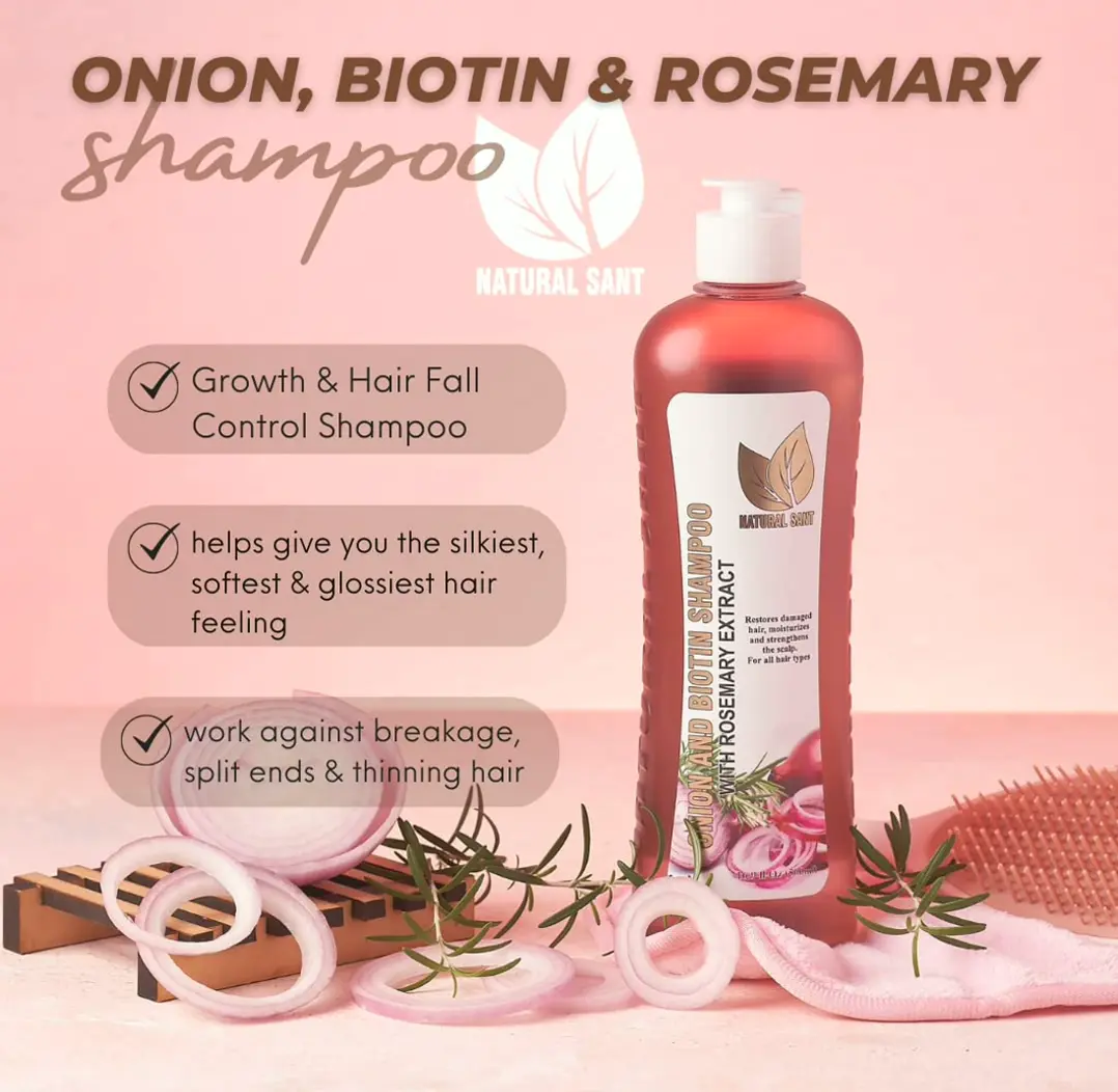 Onion Biotin Rosemary Shampoo & Treatment Kit for Stronger Locks