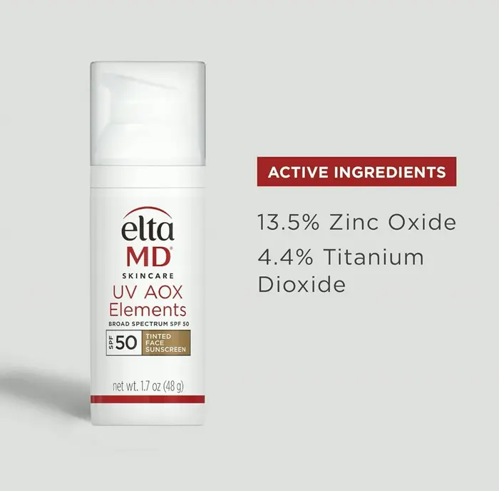 Elta MD UV AOX Tinted Sunscreen, Sun Protection Factor Fifty Pump, 1 7 oz