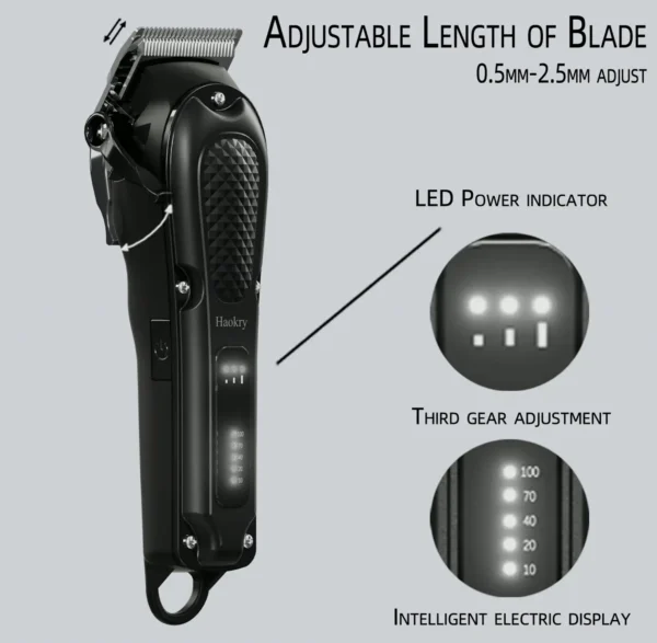 Professional Men's Hair Clippers - Wireless & Corded Barber Clippers for Hair Cutting & Beard Trimmer