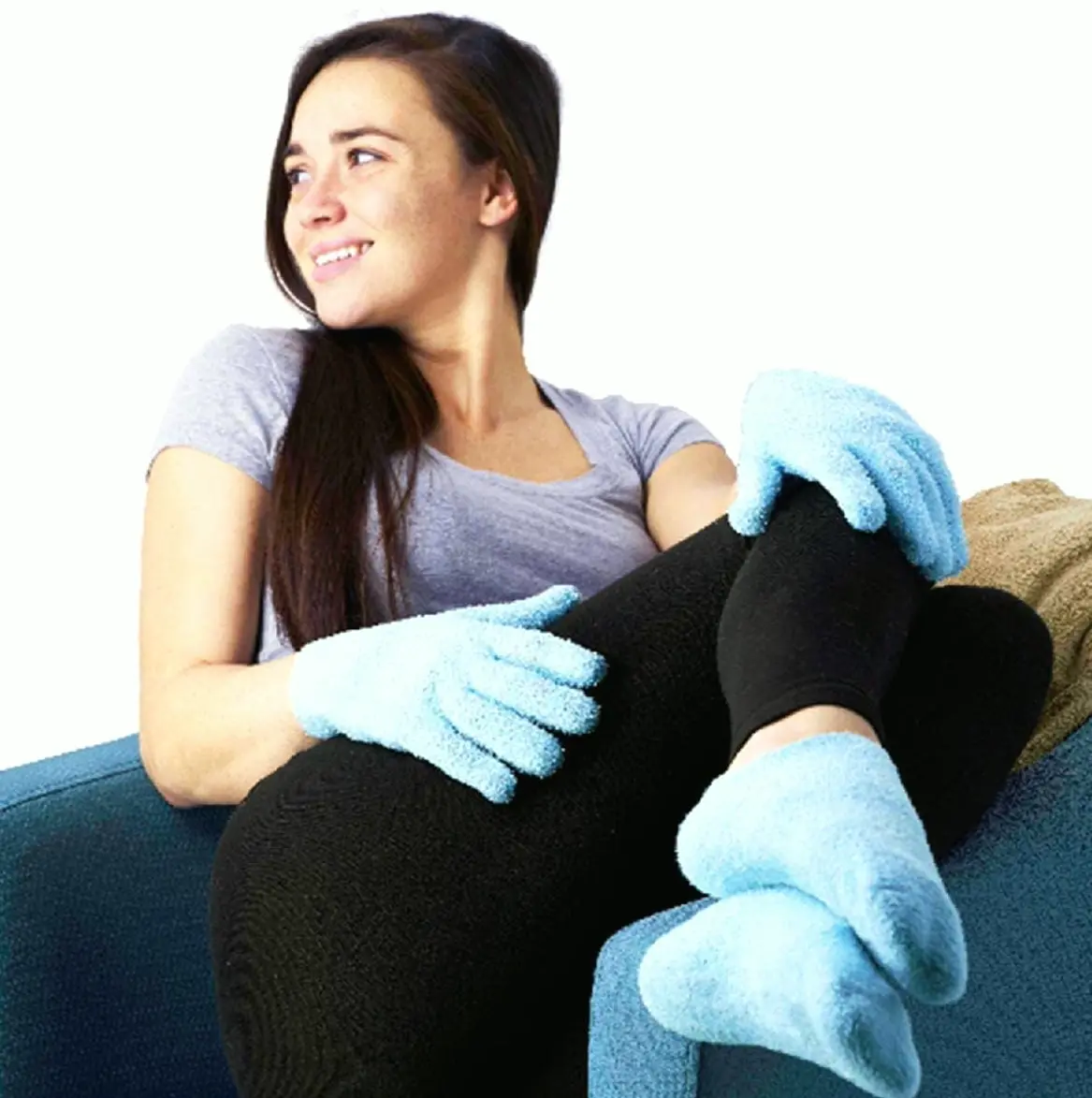 NatraCure Moisturizing Socks and Hand Covers Set for Dry Skin