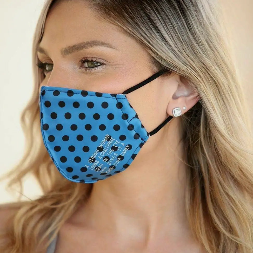 P.J. Harlow Polkadot Blue Mask, Large