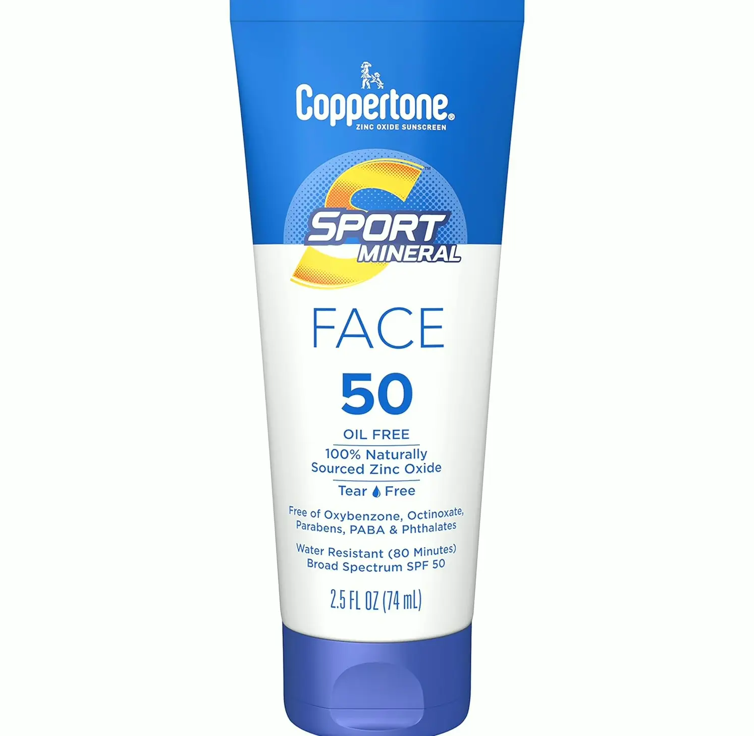 Coppertone SPORTS Face Sunscreen SPF Fifty 2.5 Tube