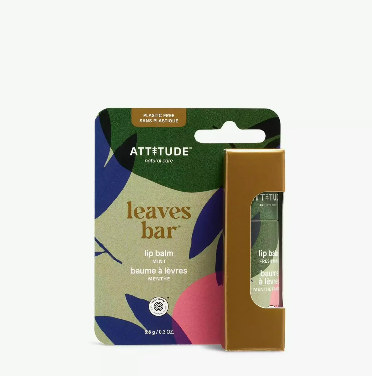 Plastic-free Lip Balm, Minty Blend, 0.3 Oz