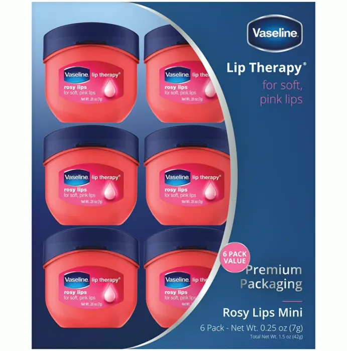 Vaseline Lip Therapy Rosy Lips Mini (Pack of 6)
