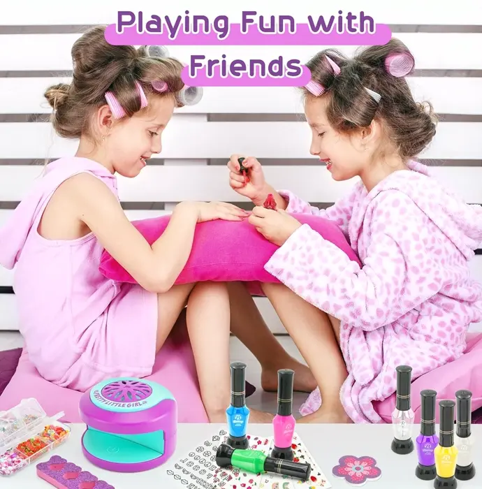 Kids Nail Set with Dryer & Art Decor