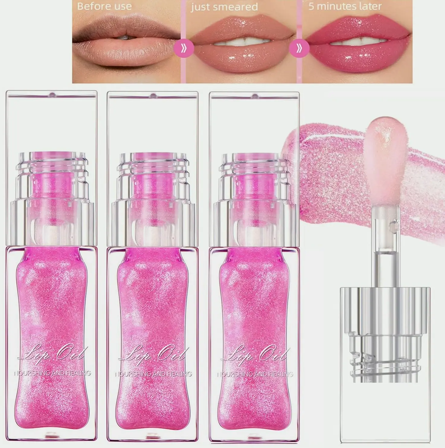 Shade Changing Lips Gloss - Moisturizing, Big Applicator, 3PCS