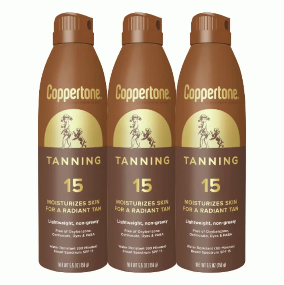 Suntan Spray SPF 15, Water-Resistant, 5.5oz, Pack of 3