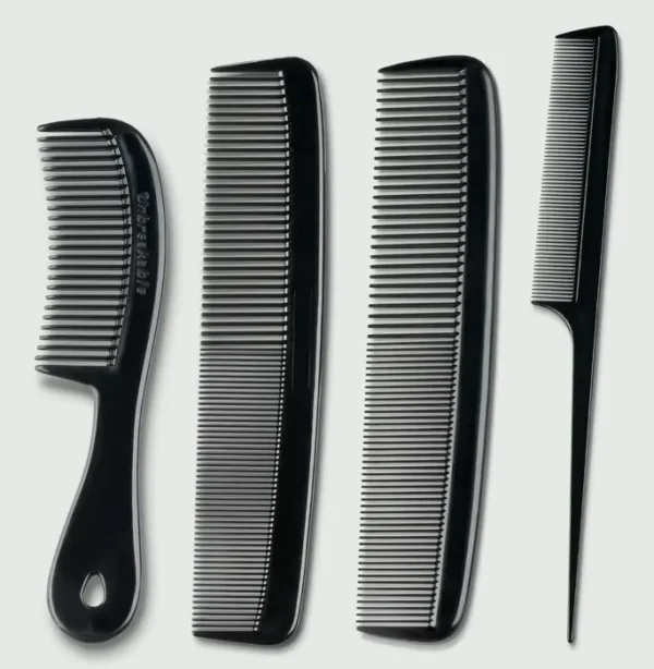 Mars 4-Piece Professional Comb Set - USA Made Styling Combs
