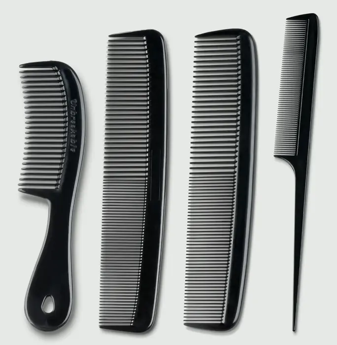 Mars 4-Piece Professional Comb Set - USA Made Styling Combs