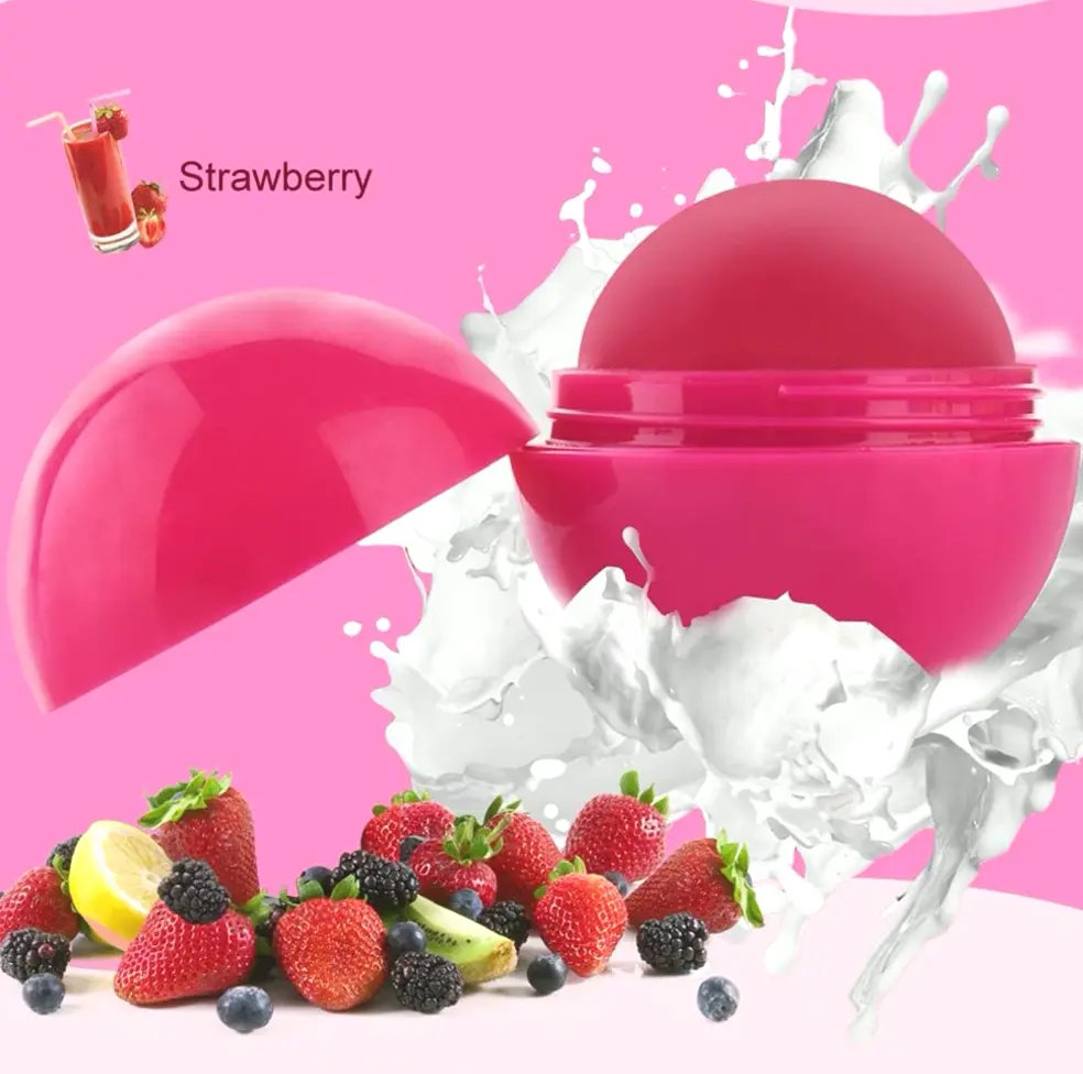 Natural Moisturizing Lip Balm Smooth Ball Healing (Strawberry)