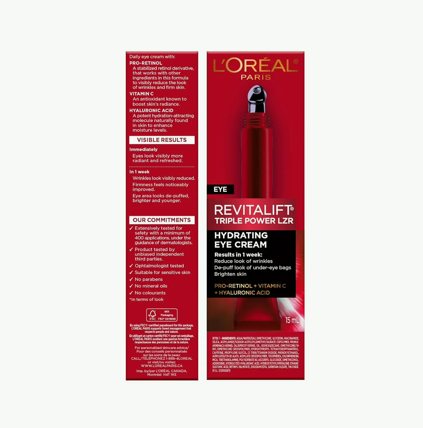 LOreal Parisian Revive Triple Power Anti-Aging Eye Cream, Half oz.