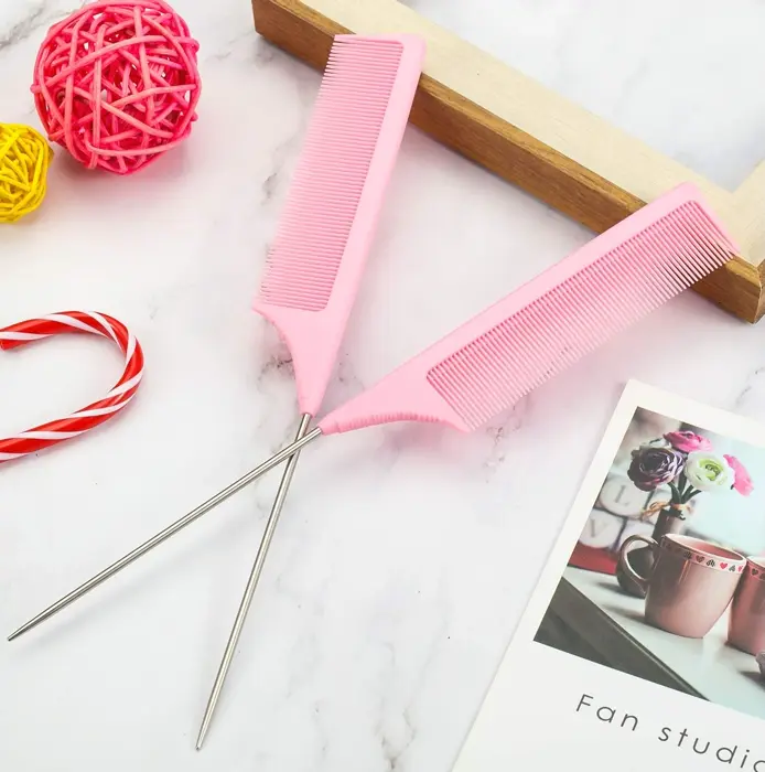 Metal Pin Teasing Comb: 3 Pack (Rose)