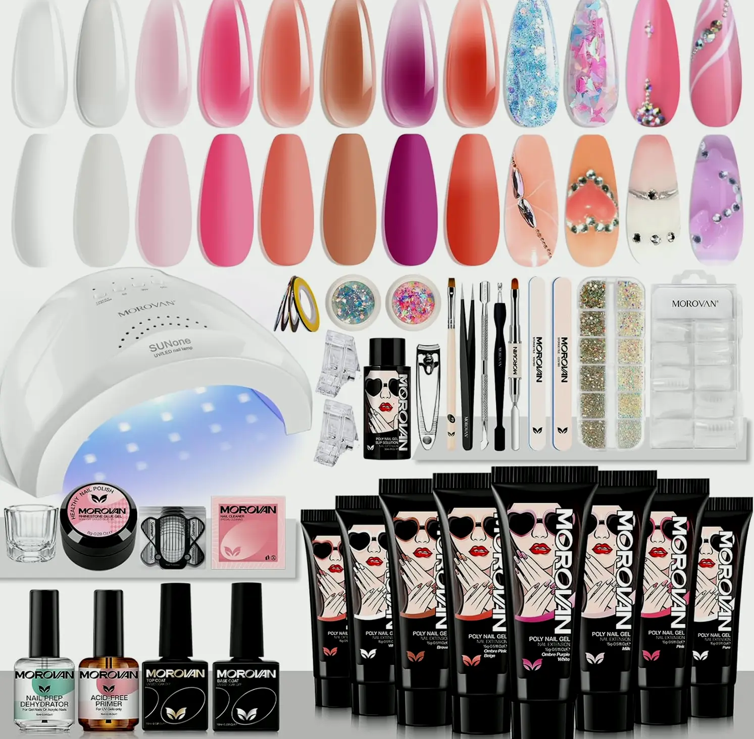 Morovan's 8-Piece Gel Manicure Kit Featuring U V Lamp