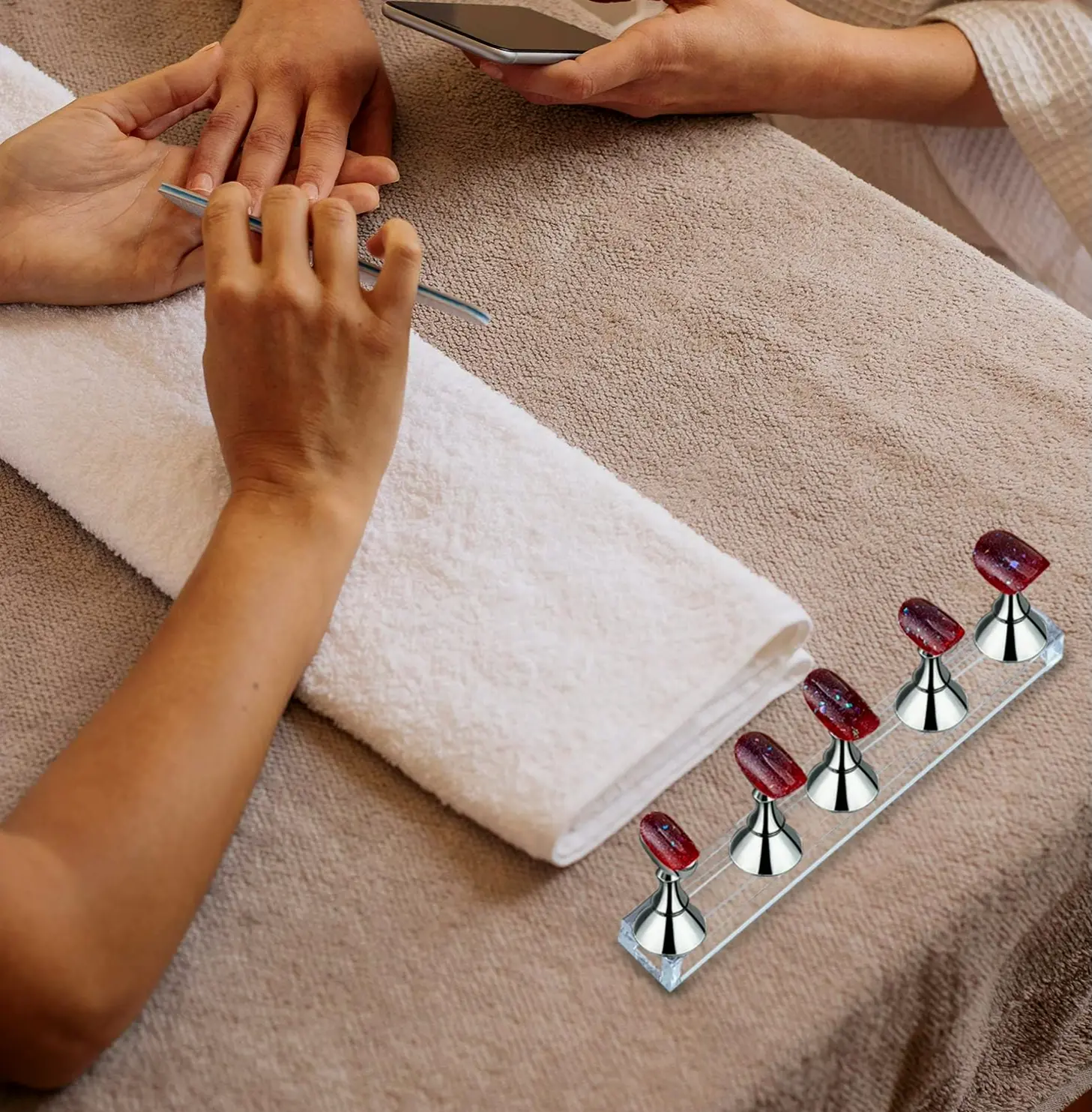 Blulu 2 Sets Acrylic Nail Display Stand